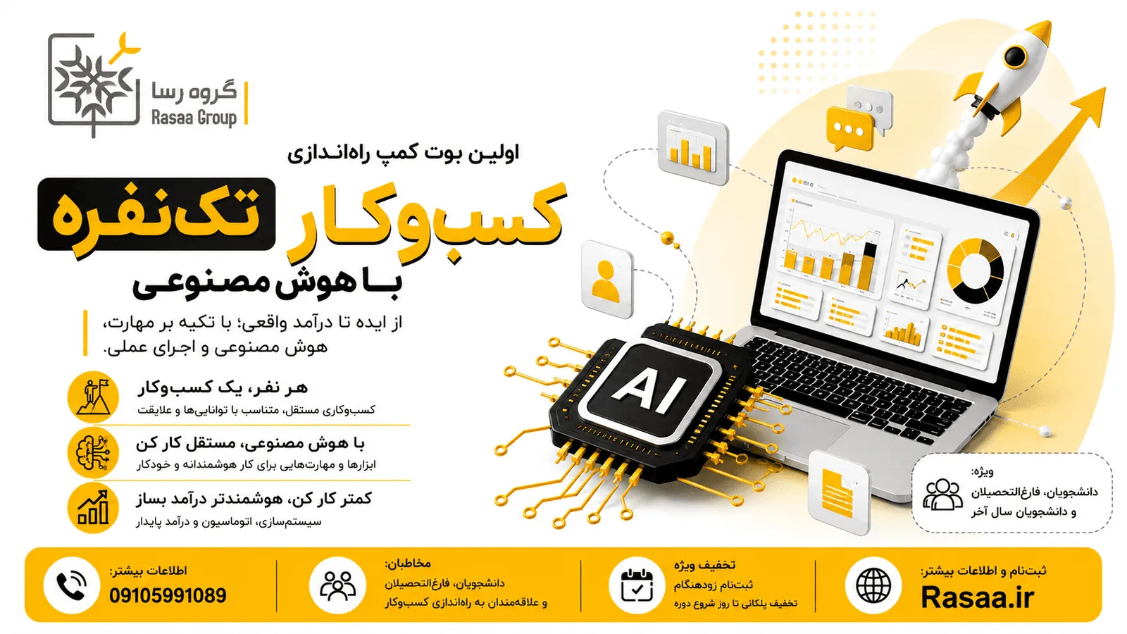 - اولین بوت کمپ راهاندازی کسبوکار تکنفره با هوش مصنوعی